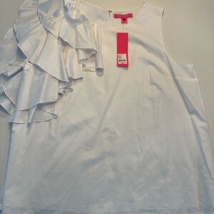 Lilly Pulitzer White Ruffled Blouse